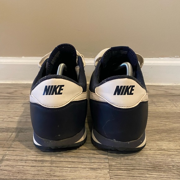 NIKE Cortez Basic Leather Mens Shoes Navy Blue/White - Nike 316418-402 Size 13 - Picture 5 of 7